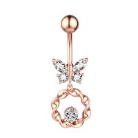 Papillon Zircon Nombril Anneau Nombril Ongle Piercing Bijoux main image 4