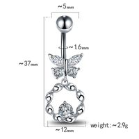 Butterfly Zircon Belly Button Ring Belly Button Nail Piercing Jewelry main image 5