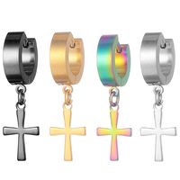 Personality Anti-allergic Cross Stainless Steel Earrings main image 1