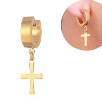 Personality Anti-allergic Cross Stainless Steel Earrings main image 3