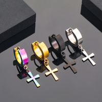 Personality Anti-allergic Cross Stainless Steel Earrings main image 4