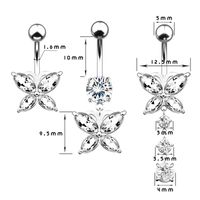 New Creative Butterfl Stainless Steel Belly Button Nail main image 6