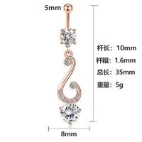 Fashion Zircon Stainless Steel Belly Button Belly Button Nail Ring main image 3