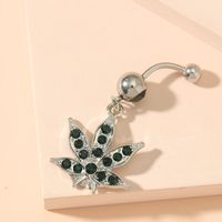 New Sexy Maple Leaf Stainless Steel Belly Button Ring main image 3