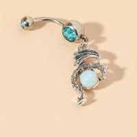 Fashion Stainless Steel Blue Diamond Belly Button Ring Hypoallergenic Umbilical Ring main image 5