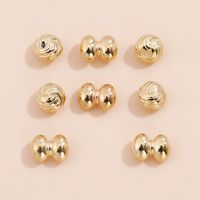 Simple Fashion Golden Stud Earrings Set sku image 1