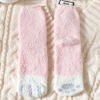 Coral Fleece Socks Women Winter Plus Velvet Thick Warm Plush Sleep Socks Wholesale sku image 3