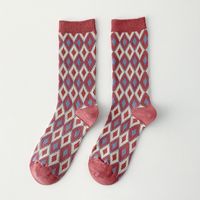 Pink Socks Calcetines De Tubo Para Mujer Calcetines De Dos Vías De Doble Aguja De Algodón Retro Para Mujer sku image 1