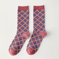 Pink Socks Calcetines De Tubo Para Mujer Calcetines De Dos Vías De Doble Aguja De Algodón Retro Para Mujer sku image 4