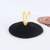 New Wool Beret Children's Two-dimensional Rabbit Ears Candy Color Knitted Pumpkin Hat sku image 4