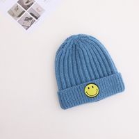 Children's Knitted Hat Round Label Color Smiley Hemp Pattern Woolen Hat Winter Warm Hood sku image 2
