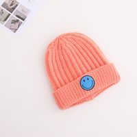 Children's Knitted Hat Round Label Color Smiley Hemp Pattern Woolen Hat Winter Warm Hood sku image 8