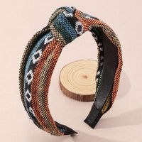 Ethnic Style Wide-brimmed Fabric Clashing Color Knotted Headband main image 1