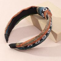 Ethnic Style Wide-brimmed Fabric Clashing Color Knotted Headband main image 5