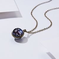 New Galaxy Nebula Universe Luminous Double-sided Retro Pendant Necklace main image 4