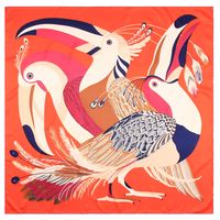 New Cartoon Toucan Print 90cm Twill Square Scarf sku image 2