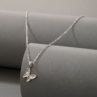 European And American Fashion Personality Size Butterfly Hollow Alloy Diamond Necklace sku image 1
