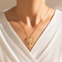 European And American Fashion Personality Size Butterfly Hollow Alloy Diamond Necklace sku image 8