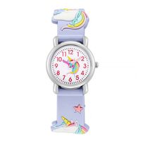 Unicorn Pattern Children's Watch Colored Plastic Band sku image 1