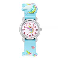 لطيف يونيكورن نمط ساعة الأطفال شريط بلاستيكي ملون ، صبي وفتاة ، ساعة هدية الطالب sku image 2