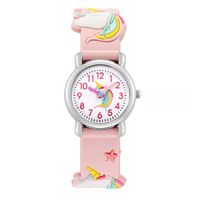 Lindo Reloj De Plástico De Colores Con Patrón De Unicornio Para Niños sku image 3