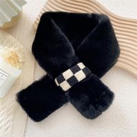 New Rabbit Fur Collar Cross Scarf Wholesale sku image 4