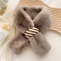 New Rabbit Fur Collar Cross Scarf Wholesale sku image 6