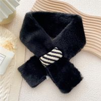 New Rabbit Fur Collar Cross Scarf Wholesale sku image 7