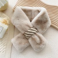 New Rabbit Fur Collar Cross Scarf Wholesale sku image 8