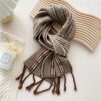 Plaid Tassel Autumn And Winter Knitted Warm Scarf sku image 4