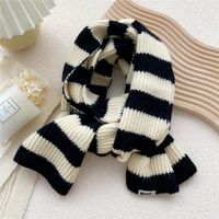 Fashion Striped Two-color Knit Scarf Wholesale sku image 1