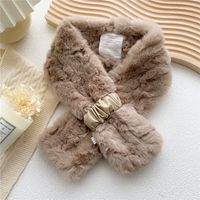 Pure Color Cross Plush Scarf For Women In Winter sku image 2