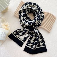 Clashing Color Double-sided Cross Knitted Scarf Wholesale sku image 5