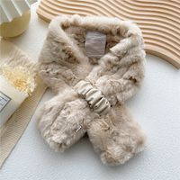 Pure Color Cross Plush Scarf For Women In Winter sku image 6