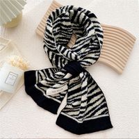 Clashing Color Double-sided Cross Knitted Scarf Wholesale sku image 9