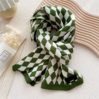 Retro Plaid Two-color Knitted Scarf Wholesale sku image 3