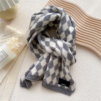 Retro Plaid Two-color Knitted Scarf Wholesale sku image 4