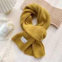 Simple Solid Color Striped Knitted Scarf Wholesale sku image 6