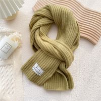 Simple Solid Color Striped Knitted Scarf Wholesale sku image 7