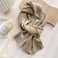 Simple Solid Color Striped Knitted Scarf Wholesale sku image 9