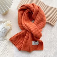 Simple Solid Color Striped Knitted Scarf Wholesale sku image 10
