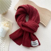 New Korean Clashing Color Wool Knitted Scarf Wholesale sku image 8