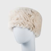 Korean Version Rabbit Fur Knitted Headband Fashion Headband Wide Side Trend Headband sku image 1