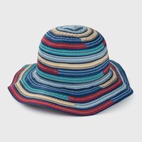 Rainbow Striped Linen Mixed Hat Sunscreen Sun Hat Wholesale sku image 5