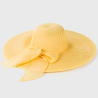 Large-edge Bow-knot Edging Straw Sunscreen Hat sku image 1