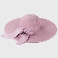Large-edge Bow-knot Edging Straw Sunscreen Hat sku image 2