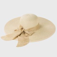 Large-edge Bow-knot Edging Straw Sunscreen Hat sku image 3