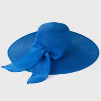 Large-edge Bow-knot Edging Straw Sunscreen Hat sku image 7