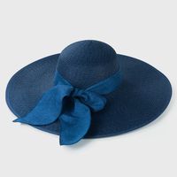 Large-edge Bow-knot Edging Straw Sunscreen Hat sku image 10