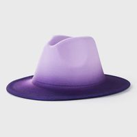 New Woolen Tie-dye Gradient Big Brim Jazz Hat Wholesale sku image 12